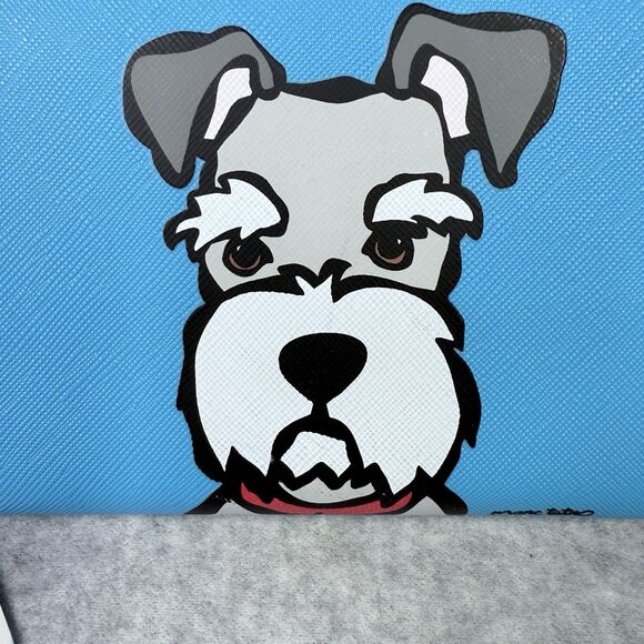 Marc Tetro Schnauzer Large Wallet Blue Zip Around Faux Leather Multi Compartment - Picture 2 of 10